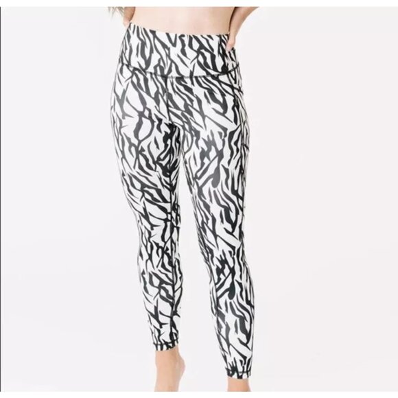 Zyia Active Safari Zebra Striped Pocket Brilliant Hi-Rise 7/8 24" Size 8-10 - Picture 6 of 16